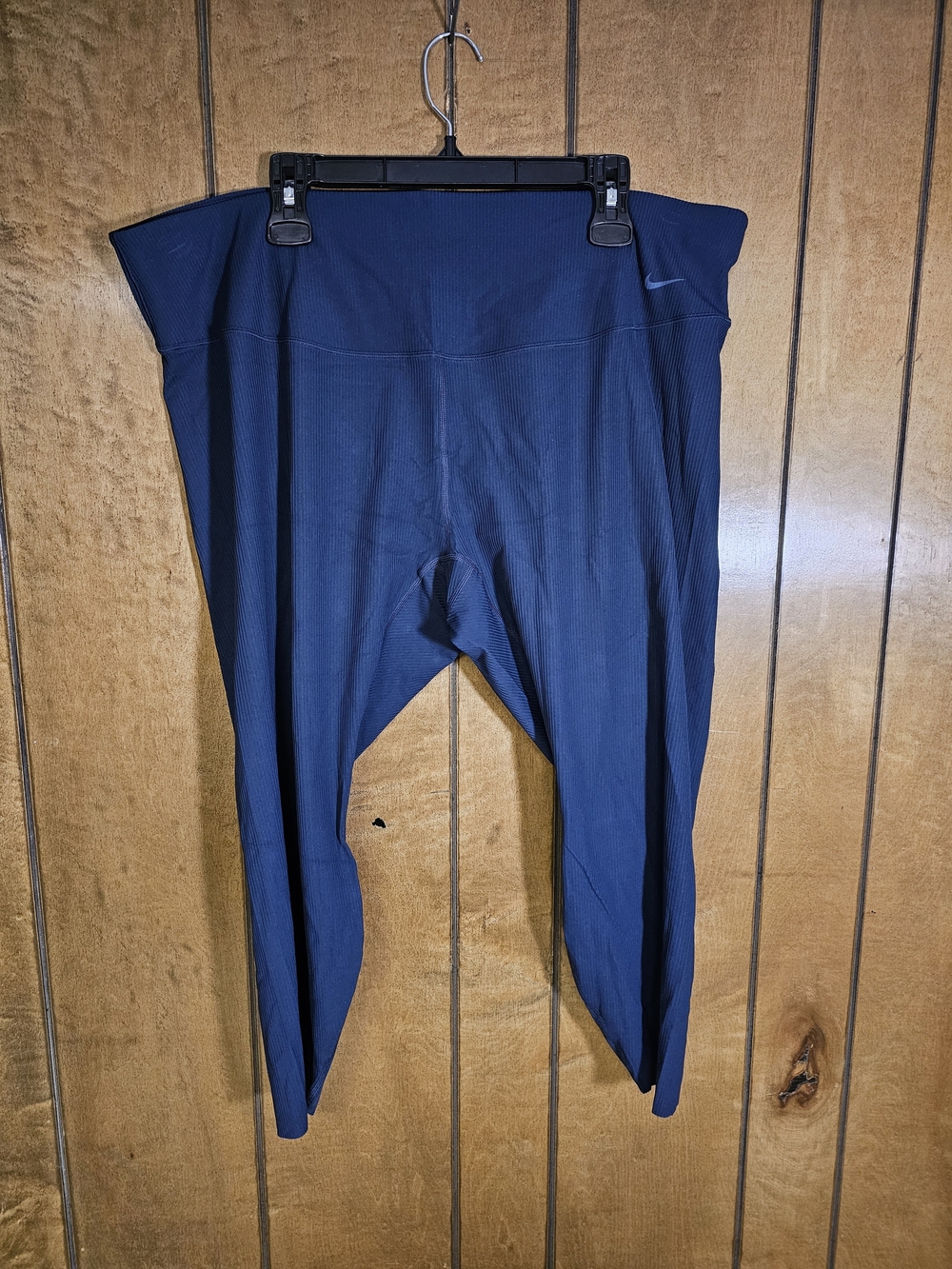 Nike Dark Blue Ribbed High-Waist Leggings